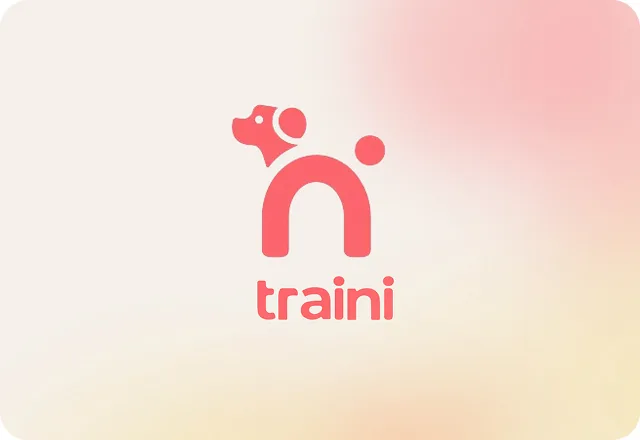 Traini logo on a warm gradient card