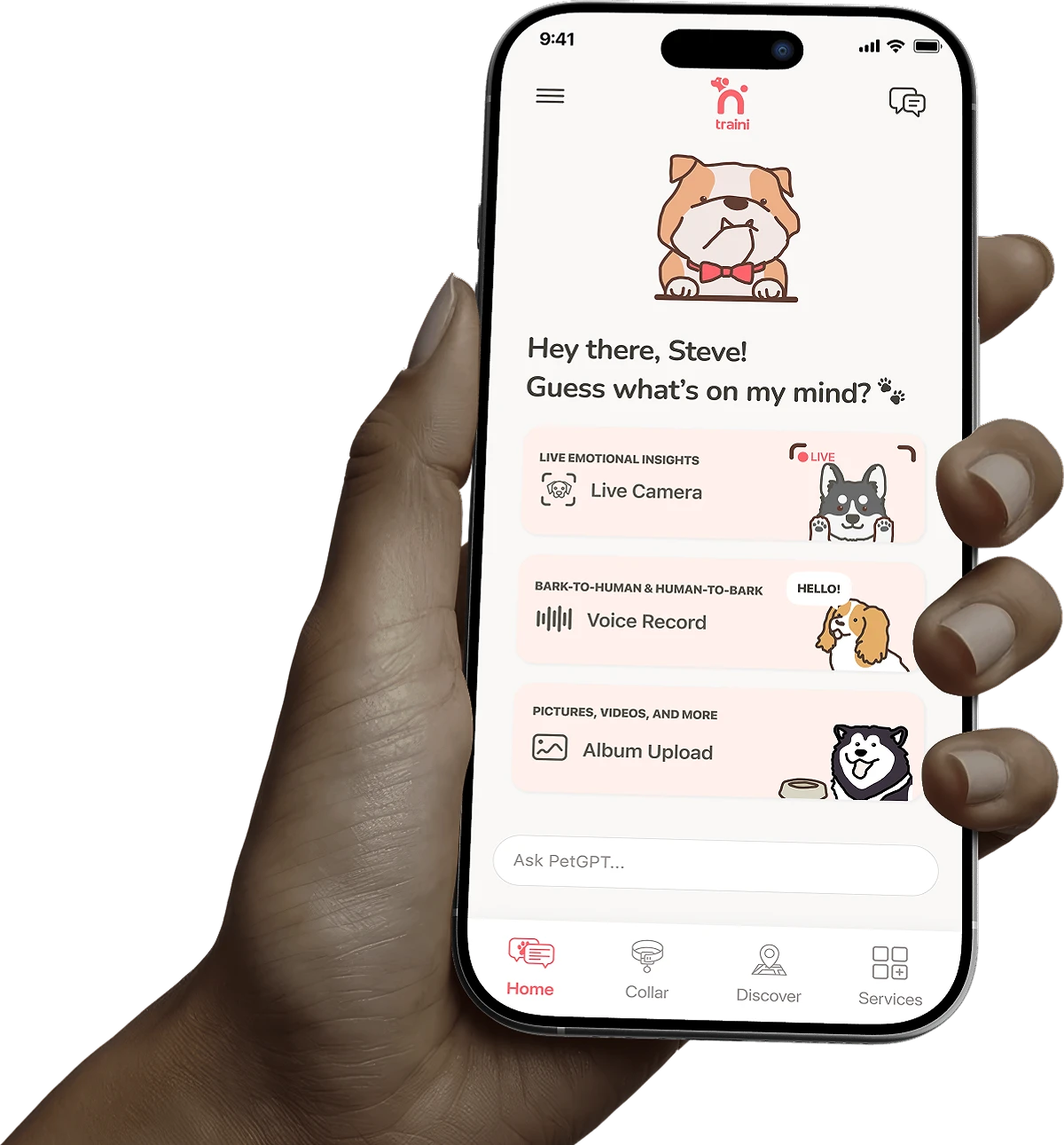 Traini Dog Translator App — live emotion and behavior insights on iPhone