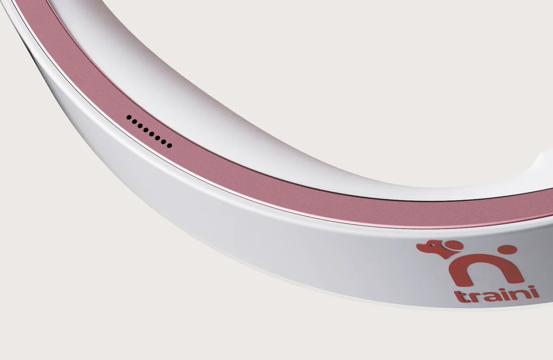 Smart Dog Collar - Crimson Pearl Side